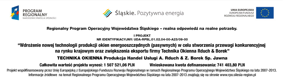 Unia Europejska - Program Regionalny - Śląskie.Pozytywna energia Unia Europejska - Program Regionalny - Śląskie.Pozytywna energia